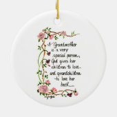 Eine Großmutter ist ein Text von Sonderperson, der Keramik Ornament (Hinten)