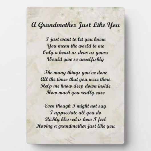 Eine Großmutter wie du Plaque Fotoplatte (Vorderseite)