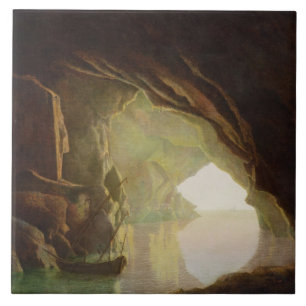 Eine Grotte im Golf von Salerno, Sonnenuntergang, Fliese