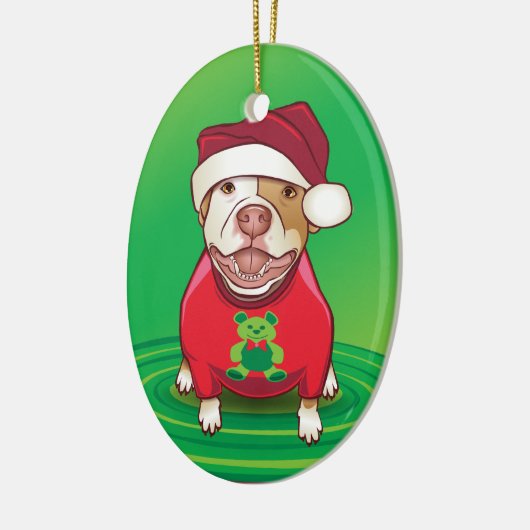 Eine Grube Stier in einem Bärn-T-Shirt Keramik Ornament (Links)