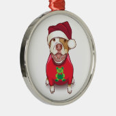 Eine Grube Stier in einem Bärn-T-Shirt Silbernes Ornament (Rechts)