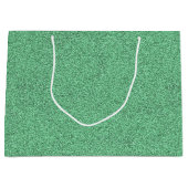 Eine grüne Geschenktasche mit weißem Seilgriff Große Geschenktüte (Vorderseite)