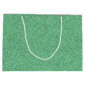 Eine grüne Geschenktasche mit weißem Seilgriff Große Geschenktüte (Rückseite)