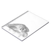 Eine grüne Meeresschildkröte im Grayscale Notizblock (Linke Seite)