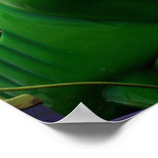 Eine grüne Raupe, die das Bild einer feinen Fahrt Poster (Ecke)