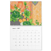 eine grüne und gelbe Wand Kalender (Mär 2027)