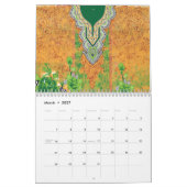 eine grüne und gelbe Wand Kalender (Mär 2027)