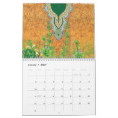 eine grüne und gelbe Wand Kalender (Jan 2027)