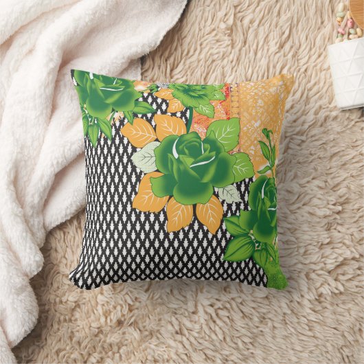 eine grüne und gelbe Wand Kissen (Decke)