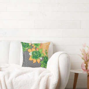 eine grüne und gelbe Wand Kissen