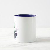 Eine grüne und rosa Katze Tasse (Zentrum)