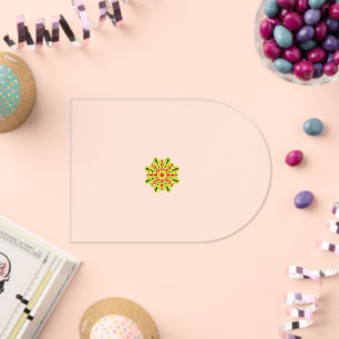 eine grüne und rote Blume mit schwarzen Punkten Acryleinladungen