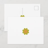 eine grüne und rote Blume mit schwarzen Punkten Postkarte (Vorne/Hinten)