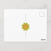 eine grüne und rote Blume mit schwarzen Punkten Postkarte (Rückseite)