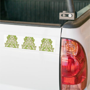 eine grüne und weiße Tapete mit verziertem Design Autoaufkleber