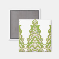 eine grüne und weiße Tapete mit verziertem Design