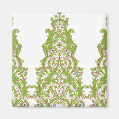 eine grüne und weiße Tapete mit verziertem Design Magnet (Vorne)
