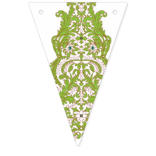 eine grüne und weiße Tapete mit verziertem Design Wimpelkette (Dritte Fahne)