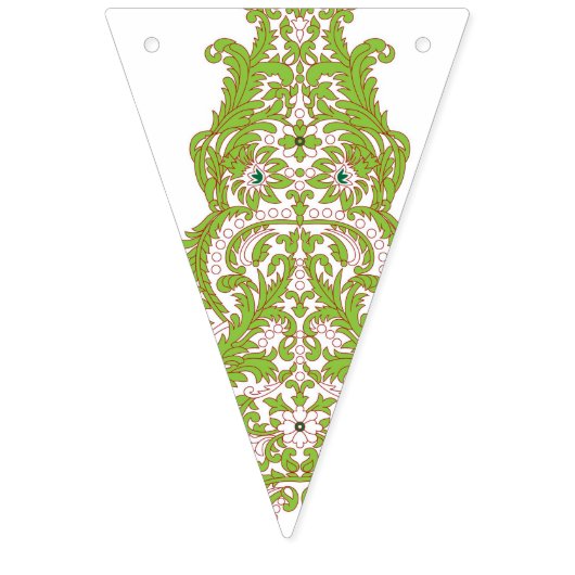 eine grüne und weiße Tapete mit verziertem Design Wimpelkette (Zweite Fahne)
