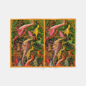 Eine Gruppe Dinosaurier im Wald auf einer  Fleecedecke (Vorderseite (Horizontal))
