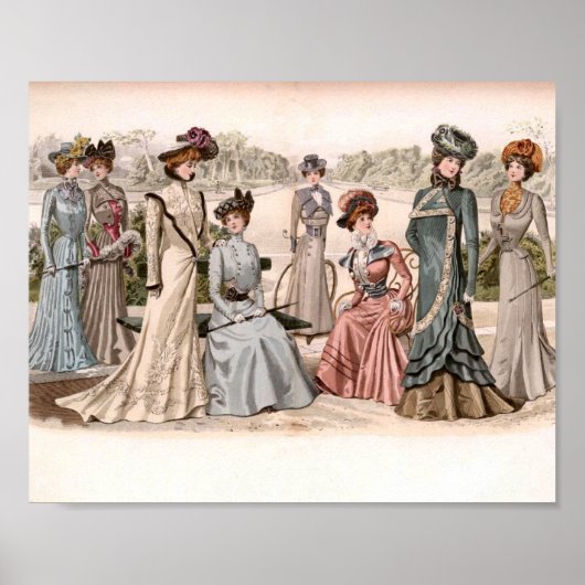 Eine Gruppe Edwardian Ladys Vintag Fashion Poster (Vorne)