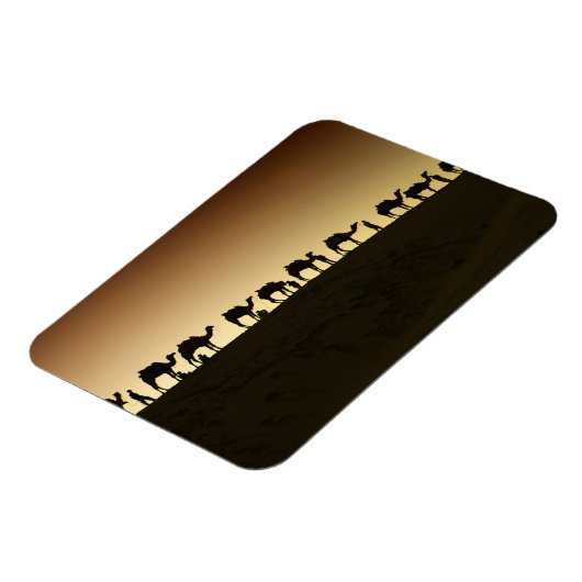 Eine Gruppe Kamelzüchter mit ihren Kamelen Magnet (Linke Seite)