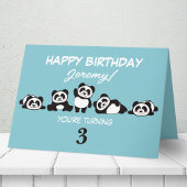 Eine Gruppe von Pandas zum Personalisierten Geburt Karte