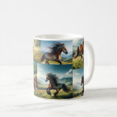 Eine Gruppe von Wildpferden Kaffeetasse (VorderseiteRechts)