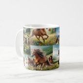 Eine Gruppe von Wildpferden Kaffeetasse (Vorderseite Links)
