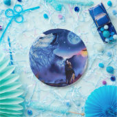 Eine Gruppe Wölfe in einer dunklen Nacht Pappteller (Party)