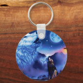 Eine Gruppe Wölfe in einer dunklen Nacht Schlüsselanhänger (Vorderseite)