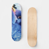 Eine Gruppe Wölfe in einer dunklen Nacht Skateboard (Vorderseite)