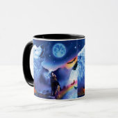 Eine Gruppe Wölfe in einer dunklen Nacht Tasse (Vorderseite Links)