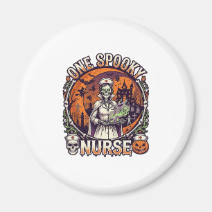 Eine Gruselige Krankenschwester Halloween Skelett Magnet
