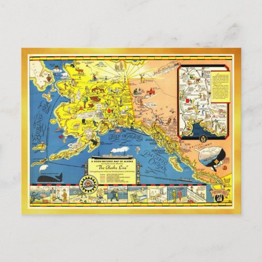 Eine gut gepflegte Karte von Alaska (Vorderseite)