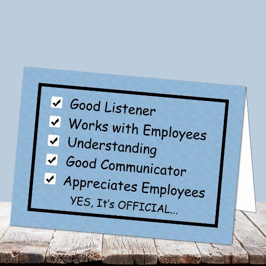 Eine gute Boss-Tageskarte Karte