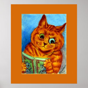 Eine gute Lektüre, illustriert von Louis Wain, Poster