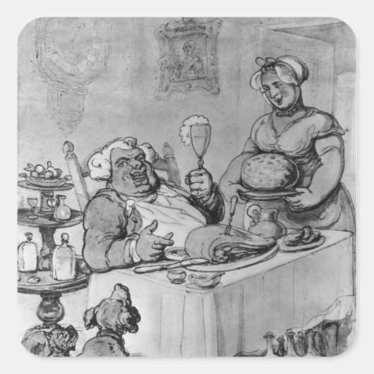 Eine gute Mahlzeit, Quadratischer Aufkleber (Vorderseite)