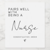 Eine gute Partnerschaft mit dem Grad der Krankenpf Weinetikett (Einzelnes Label)