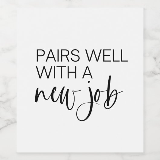 Eine gute Partnerschaft mit einem neuen Job, Weinl Weinetikett (Einzelnes Label)