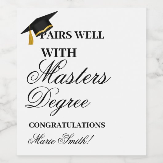 Eine gute Partnerschaft mit einer Master-Graduiert Weinetikett (Einzelnes Label)