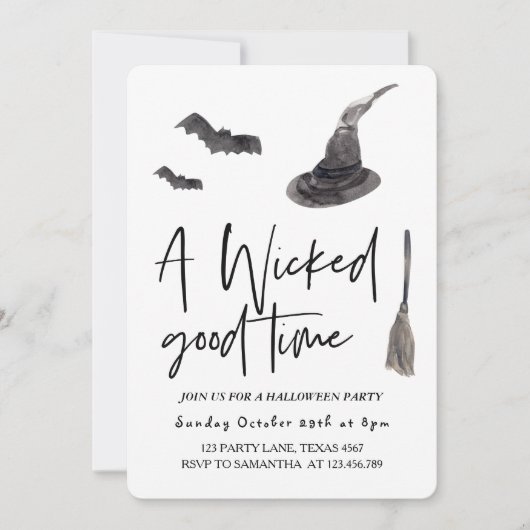 Eine gute Zeit | Frohe Halloween Einladung (Vorderseite)