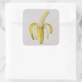 Eine halb geschälte Banane 1997 Quadratischer Aufkleber (Tasche)