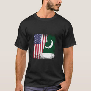 Eine halbe pakistanische Flagge Vintages Geschenk T-Shirt