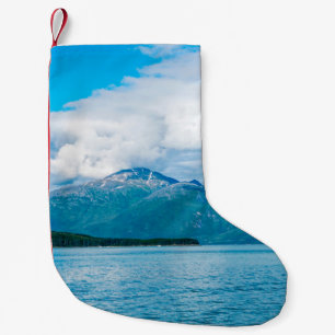 Eine Halbinsel von Land bedeckt mit Pinienwald nur Kleiner Weihnachtsstrumpf