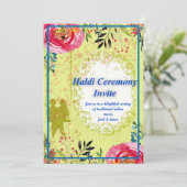 Eine Haldi-Zeremonie einladen. Save The Date (Stehend Vorderseite)