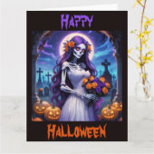 Eine Halloween-Braut Karte (Gelbe Blume)