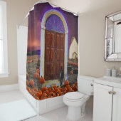 Eine Halloween-Geschichte | Schwarzer Katzenduschv Duschvorhang (Beispiel)