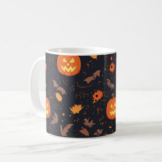 eine Halloween-Tasse Kaffeetasse (Vorderseite Links)