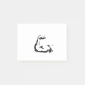 Eine Hand biceps Post-it Klebezettel (Vorderseite)